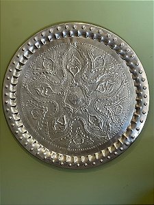 Prato de Parede -  Relevo - Metal - Prata - 70CM