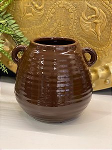 Vaso - Ceramica - Marrom