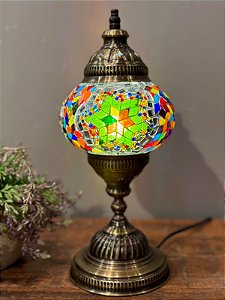 Luminária Turca - Mosaico - Tamanho M - Colorida