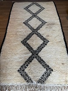 Tapete Marroquino - Beni Berber Ourain - Lã de Ovelha Artesanal - 2,45MT X 1,45MT