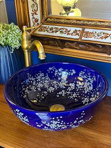 Cuba Sobrepor - Azul - Flores