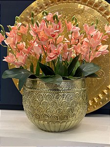 Cachepot em Alumínio - Dourado - 30CM