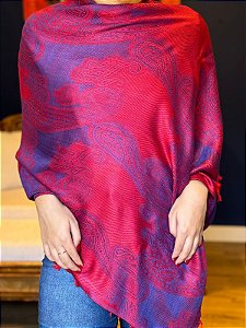 Pashmina de Viscose - Vermelho e Roxo