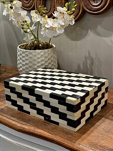 Caixa Decorativa - Osso - Preto e Branco - 30X23