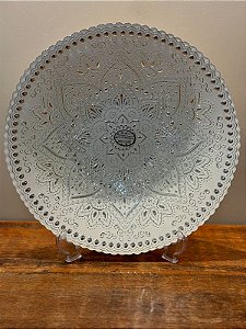Centro de Mesa em Vitral - Branco e Prata - Grande