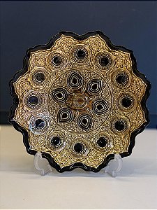 Centro de Mesa em Vitral  - Dourado e Preto - Mini