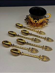 Jogo de Colheres - Turcas - Metal - Dourada