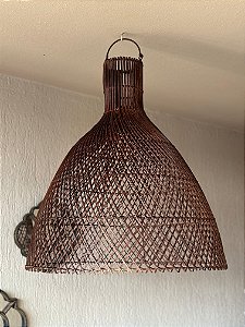 Luminária de Teto Ratan Indonésia Marrom