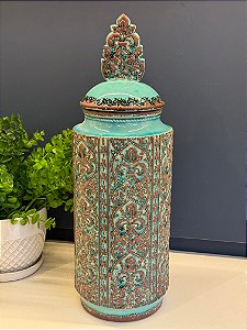 Potiche - Ceramica - Turquesa - 48,5CM