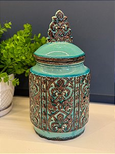Potiche - Ceramica - Turquesa - 33CM