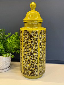 Potiche - Ceramica - Verde e Preto - 48,5CM