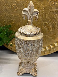 Potiche - Off White e Dourado - Ceramica - 43cm