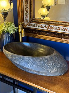 Cuba Sobrepor - Preto - Modelo Pedra