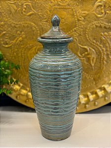 Potiche - Ceramica - Azul - 32,5CM
