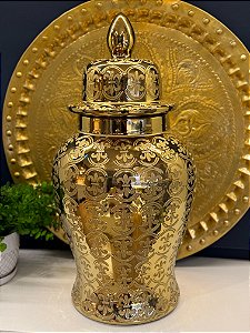 Potiche - Ceramica - Dourado - GG - 65CM