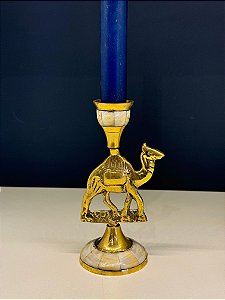 Porta Vela - Latão - Camelo - Dourado - Madrepérolas