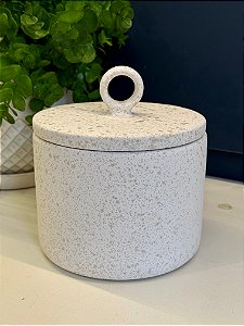 Pote - Cerâmica - Branco e Bege - P