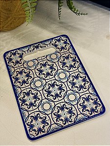 Tábua Turca - Cerâmica - Pequeno - Branco e Azul