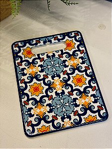 Tábua Turca - Cerâmica - Pequeno - Azul, Vermelho e Amarelo