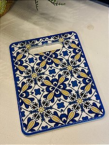 Tábua Turca - Cerâmica - Pequeno - Azul, Amarelo e Branco