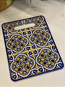 Tábua Turca - Cerâmica - Pequeno - Amarelo e Azul
