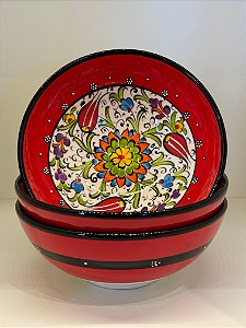 Bowl - Cerâmica - Turquia - Vermelho - Tamanho Grande