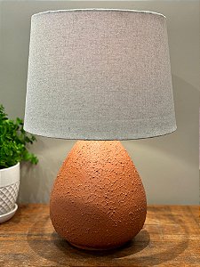 Abajur - Cerâmica - Terracota com Cúpula