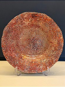 Centro de Mesa em Vitral - Cobre e Cinza - Grande