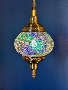 Luminária de Teto Turca Azul M