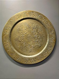 Prato de Parede -  Relevo - Metal - Dourado - 70CM