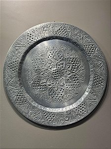 Prato de Parede -  Relevo - Metal - Prata - 60CM