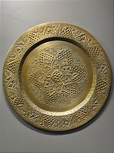 Prato de Parede -  Relevo - Metal - Dourado - 60CM