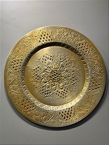 Prato de Parede - Relevo - Metal - Dourado - 50CM