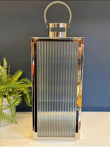 Lanterna - Metal e Vidro - Prata - 54CM