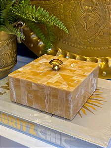 Caixa Decorativa - Resina - Bege