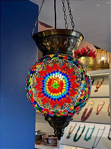 Luminária de Teto Turca Grande Colorida