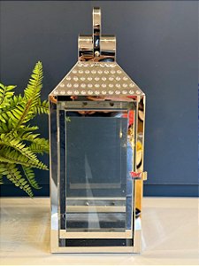 Lanterna - Metal - Prata - 40CM
