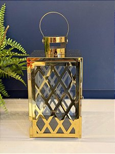 Lanterna - Metal - Dourada - 26CM