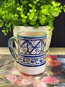 Caneca - Cerâmica -  Pintado à mão -  Marroquina