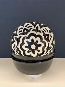 Bowl - Cerâmica - Preto e Branco - Tamanho Médio