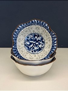 Bowl - Cerâmica - Azul e Cinza - Tamanho Pequeno
