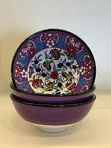Bowl - Cerâmica - Turquia - Tamanho Médio - Relevo - Roxo