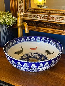 Cuba Sobrepor - Azul e Branca - Peixes