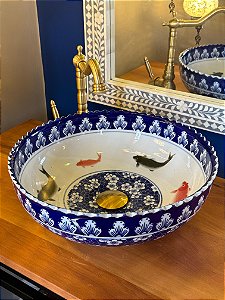 Cuba Sobrepor - Azul e Branca - Peixes