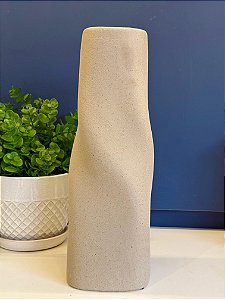 Vaso Decorativo - Cerâmica - Bege - 35CM