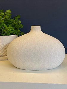 Vaso Decorativo - Cerâmica - Off White - 18CM