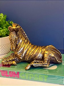 Zebra Decorativa - Resina - Dourada