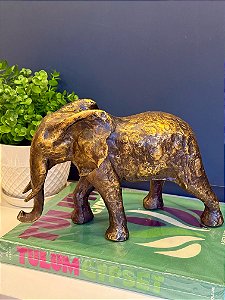 Elefante Decorativo - Resina - Dourado