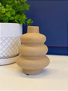 Vaso Decorativo - Cerâmica - Marrom - 12CM