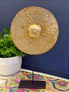Escultura Decorativa - Alumínio - Dourado - G